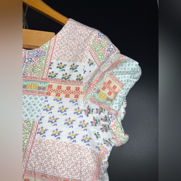 Anthropologie T.La Orange Boho Floral Twisted Cut Out Back Top Size Large GUC - Picture 3 of 7